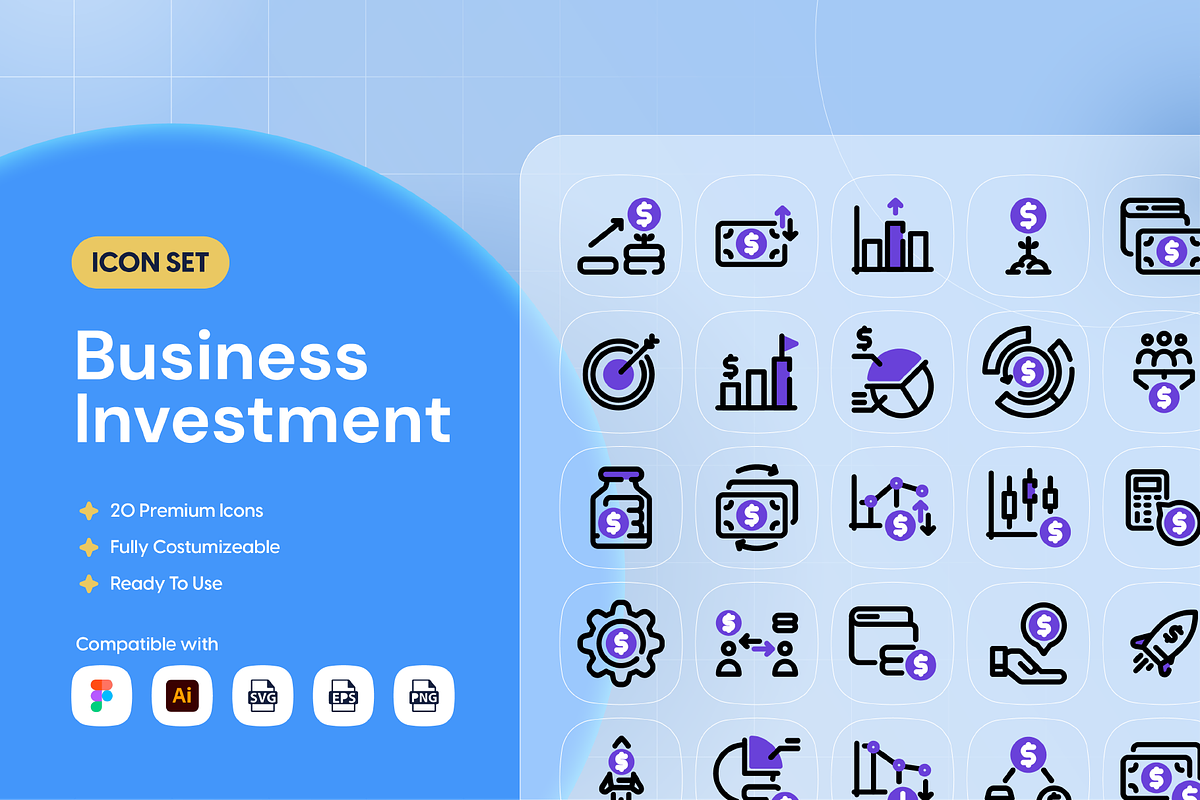 Business Investment Marketing Icon, an Outline Icon by Nathaya Studio (Photo 1 of 2)