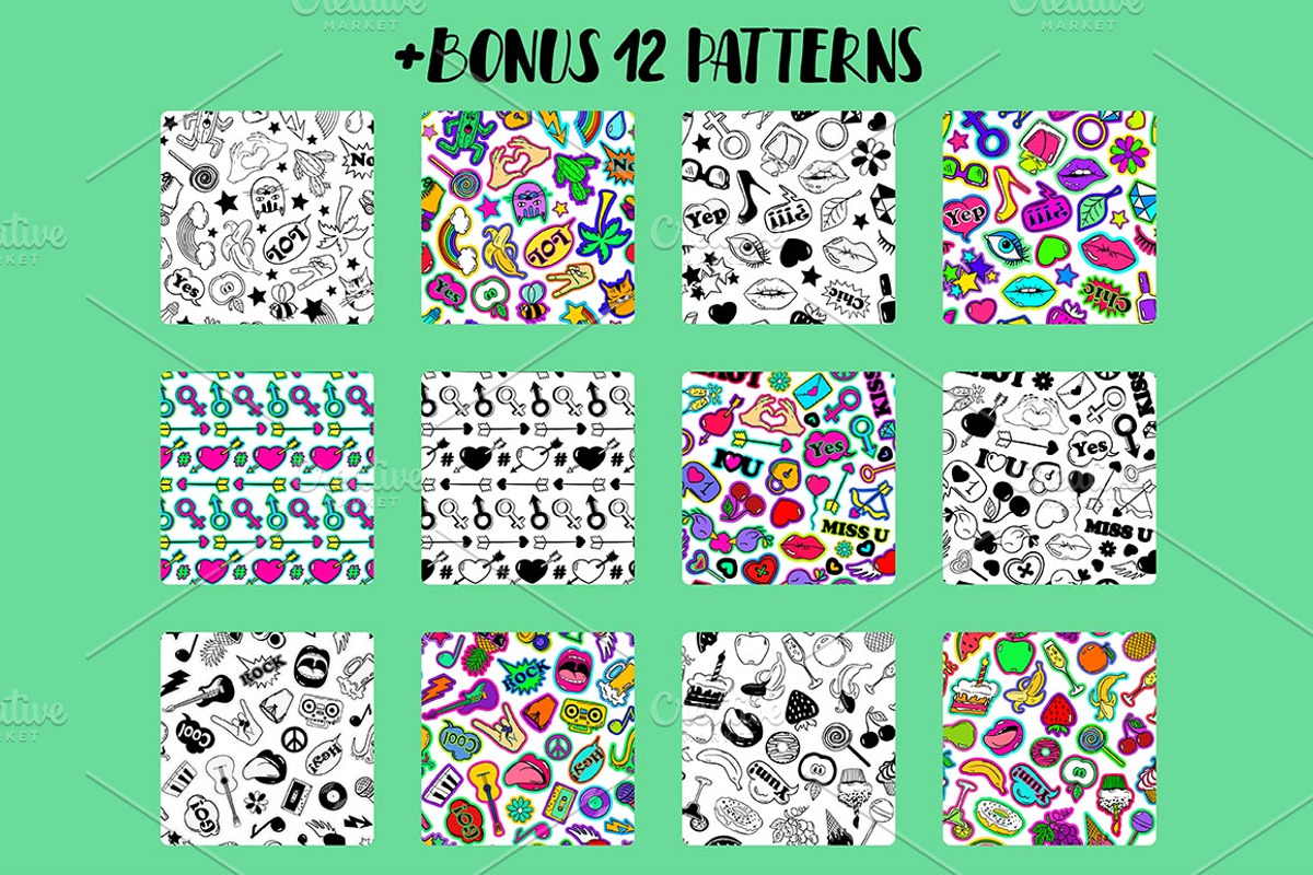 Funky Stickers, an Illustration by Annakniaz