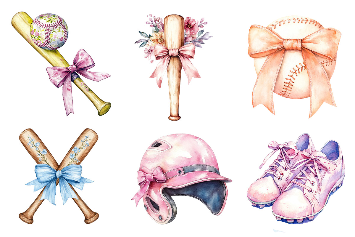 Baseball & Softball Coquette Bow, an Illustration by CreationArt (Photo 3 of 5)