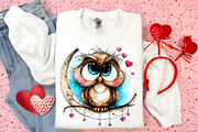 Whimsical Valentine Baby Owl Clipart, an Illustration by Canvas Craft (Thumbnail 4 of 6)