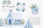 blue Christmas watercolor clipart, a Decorative Illustration by Patishop Art (Thumbnail 9 of 13)