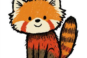 Cute red panda doodle illustration, an Animal Photo by José Manuel Gelpi