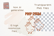 Hen, Duck & Rooster Line Art Doodles, an Object Illustration by RimzStudio (Thumbnail 2 of 3)