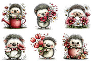 Whimsical Spring Hedgehog Clipart, an Illustration by Dream Creation (Thumbnail 2 of 7)