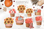 Watercolor Set Autumn Bouquet, a Decorative Illustration by ViktoriyaD (Thumbnail 4 of 10)