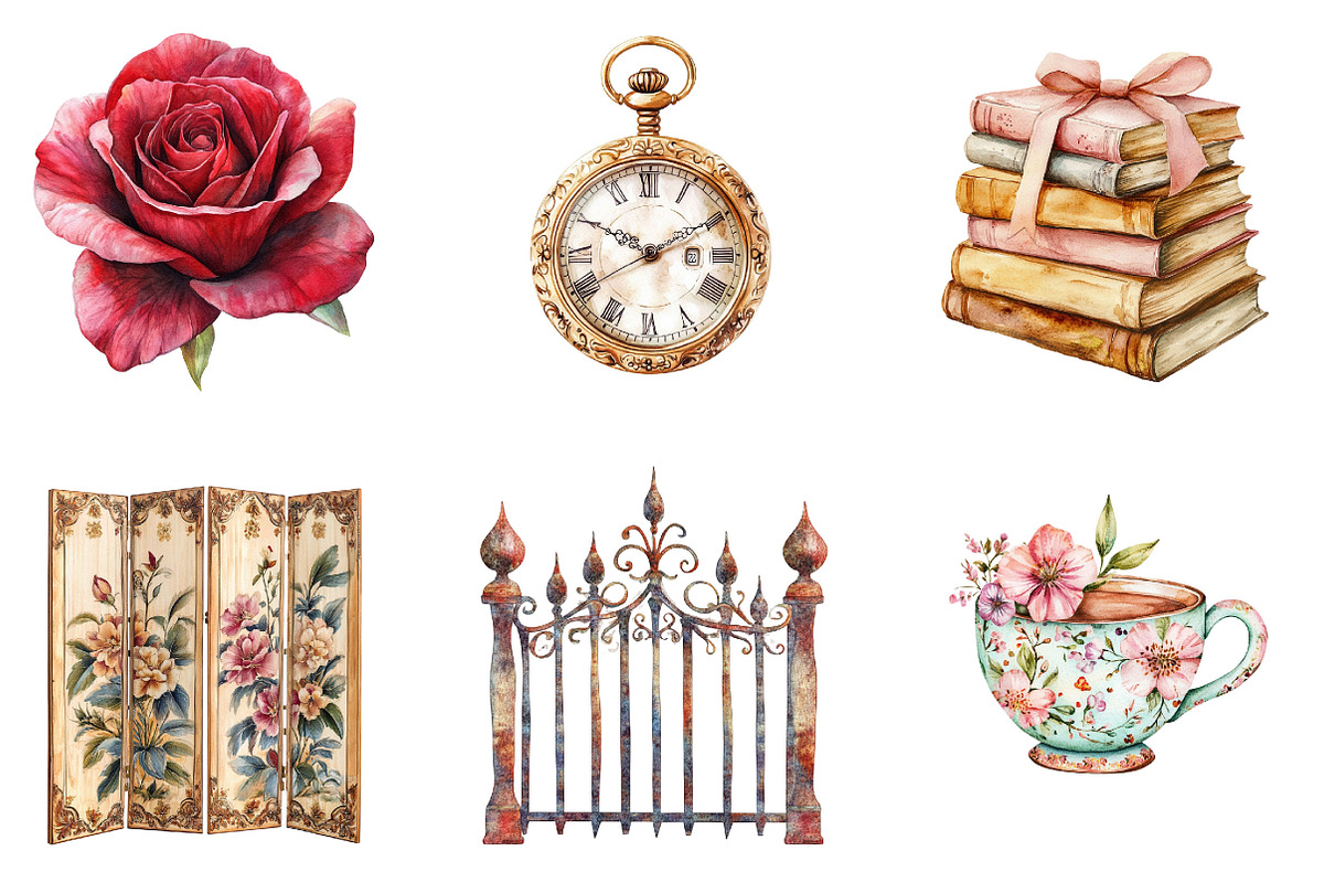 Watercolor Boudoir Clipart, an Illustration by Designking (Photo 4 of 5)