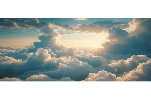 Scenic view of fluffy clouds, an Illustration by tilialucida