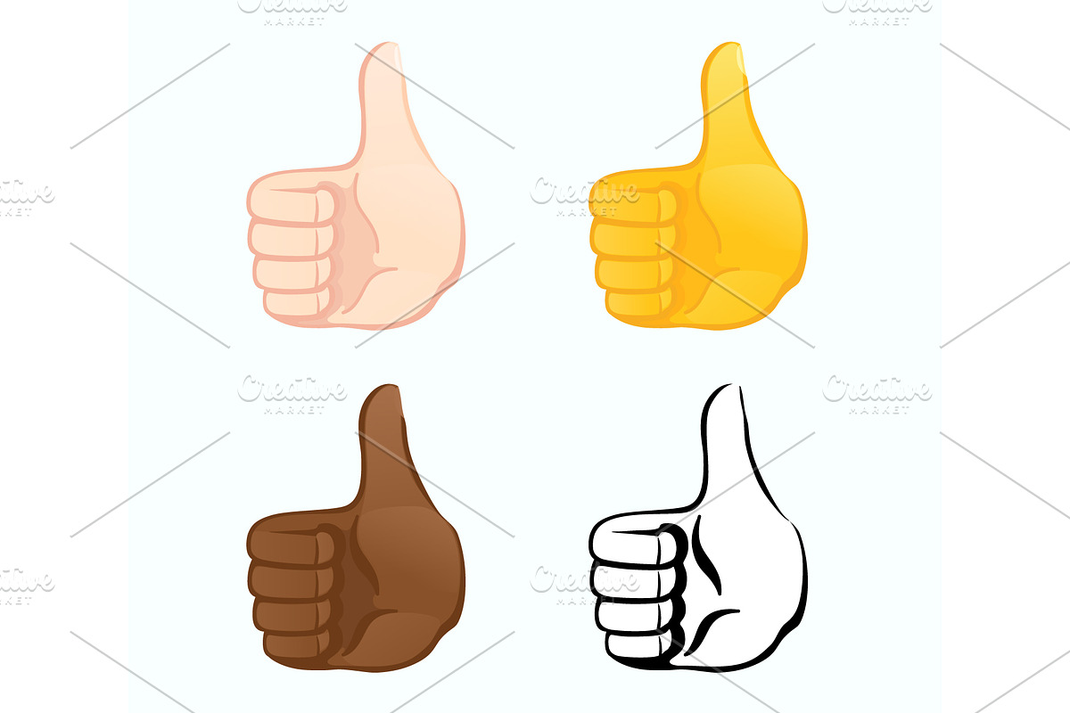 Thumb up icon of various skin tones, an Emoji Icon by Yayasya