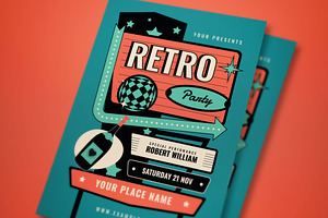 Retro Party Flyer Set