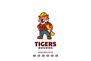 Tiger Builder Mascot Logo
