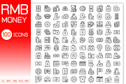 Renminbi Yuan Money Icons Set, an Outline Icon by Designfour (Thumbnail 1 of 7)