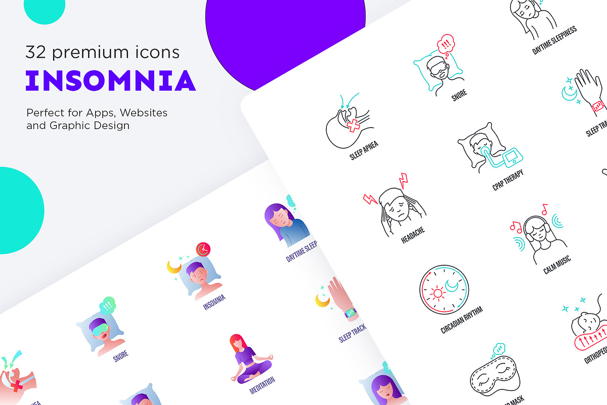 Insomnia | 32 Icons Set Hand Drawn, an Outline Icon by Marina Silence (Photo 13 of 17)