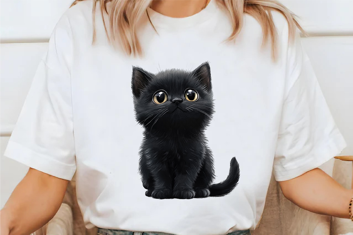 Quirky Black Cat Heart Paws Love PNG, a Seasonal Illustration by designcity5 (Photo 3 of 5)