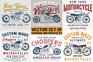 VECTOR SET OF MOTORCYCLES