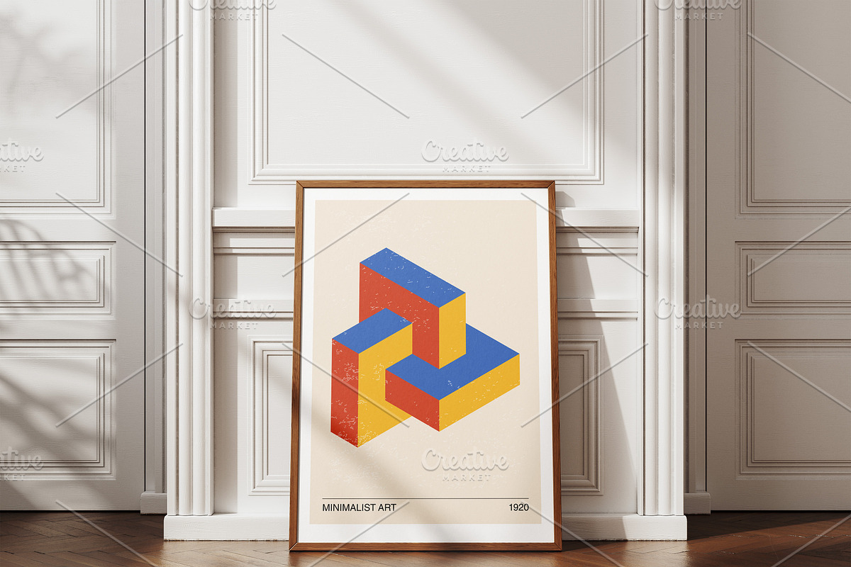 3D Geometry Printable Wall Art Set, a Background Graphic by C Design Studio (Photo 2 of 28)