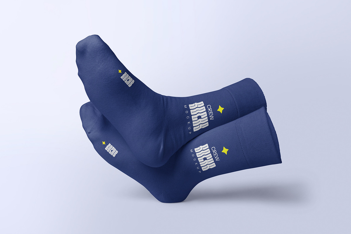 Crew Socks Mockup, a Product Mockup by MockupCraft (Photo 4 of 7)