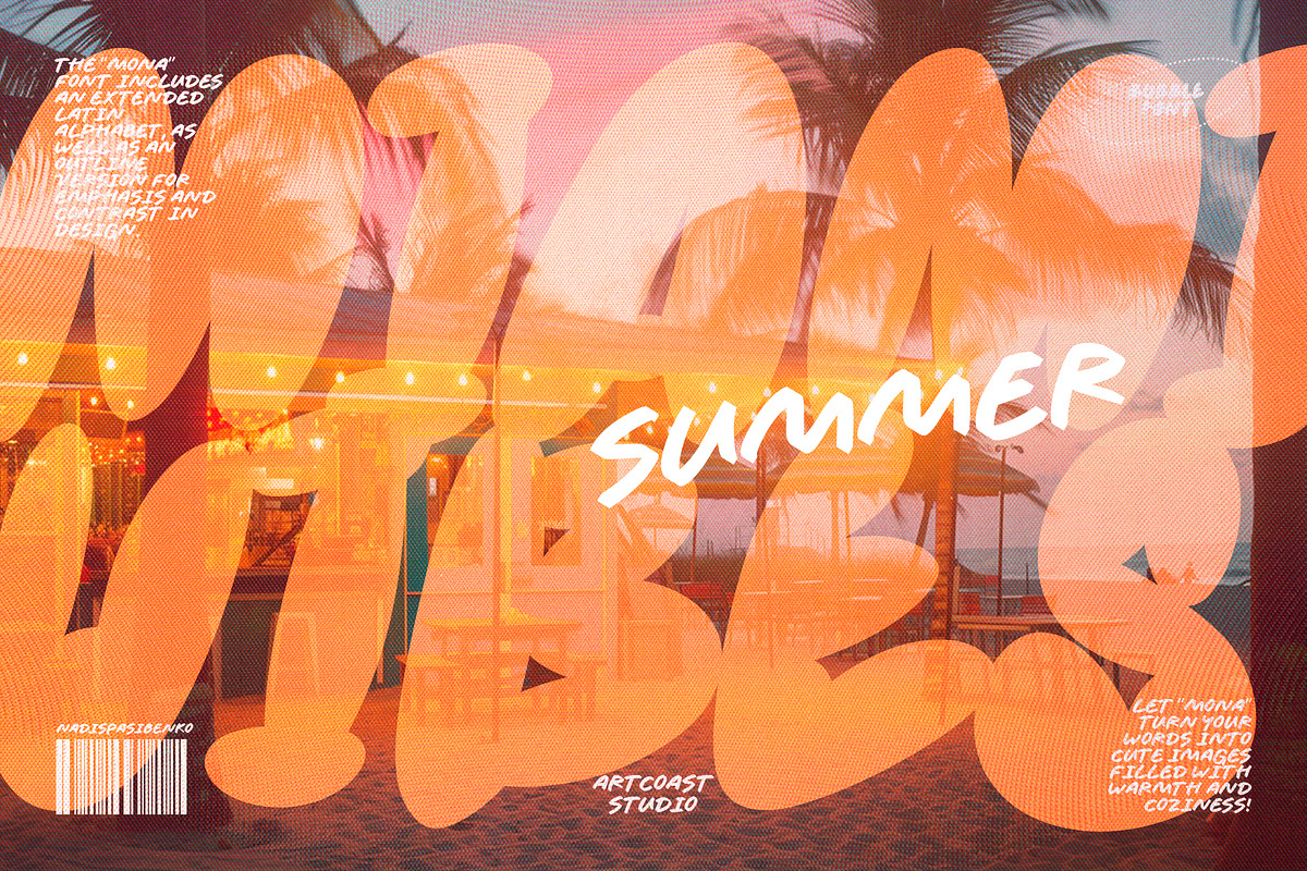 SA Mona Bubble Font, a Handwritten Font by Artcoast Fonts (Photo 8 of 8)