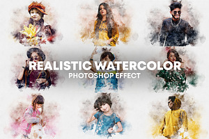 Realistic Watercolor Photoshop Fx