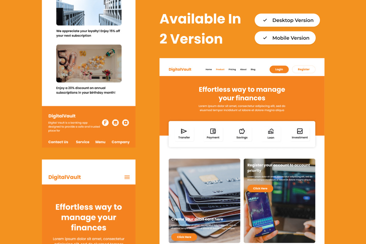 DigitalVault - Banking Landing Page2, a Landing Page Template by twinstd (Photo 3 of 5)