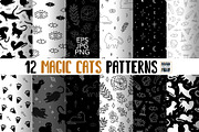 Magic cats vector patterns, a Pattern Graphic by Brandianna (Thumbnail 1 of 5)
