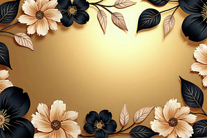Elegant Gold Foil Flower Pattern Des, a Photo by LOGOCREATIVE