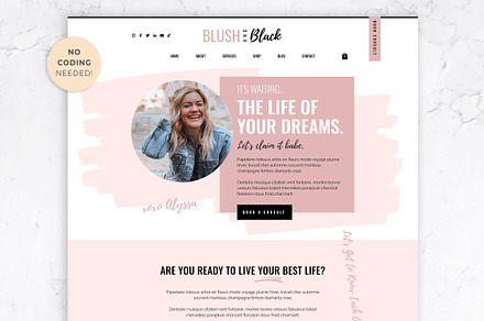 Wix Website Template | Blush & Black, a Wix Template by Thirty One Palms Studio