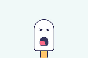 Ice Cream Emoji Stickers Pack Vector