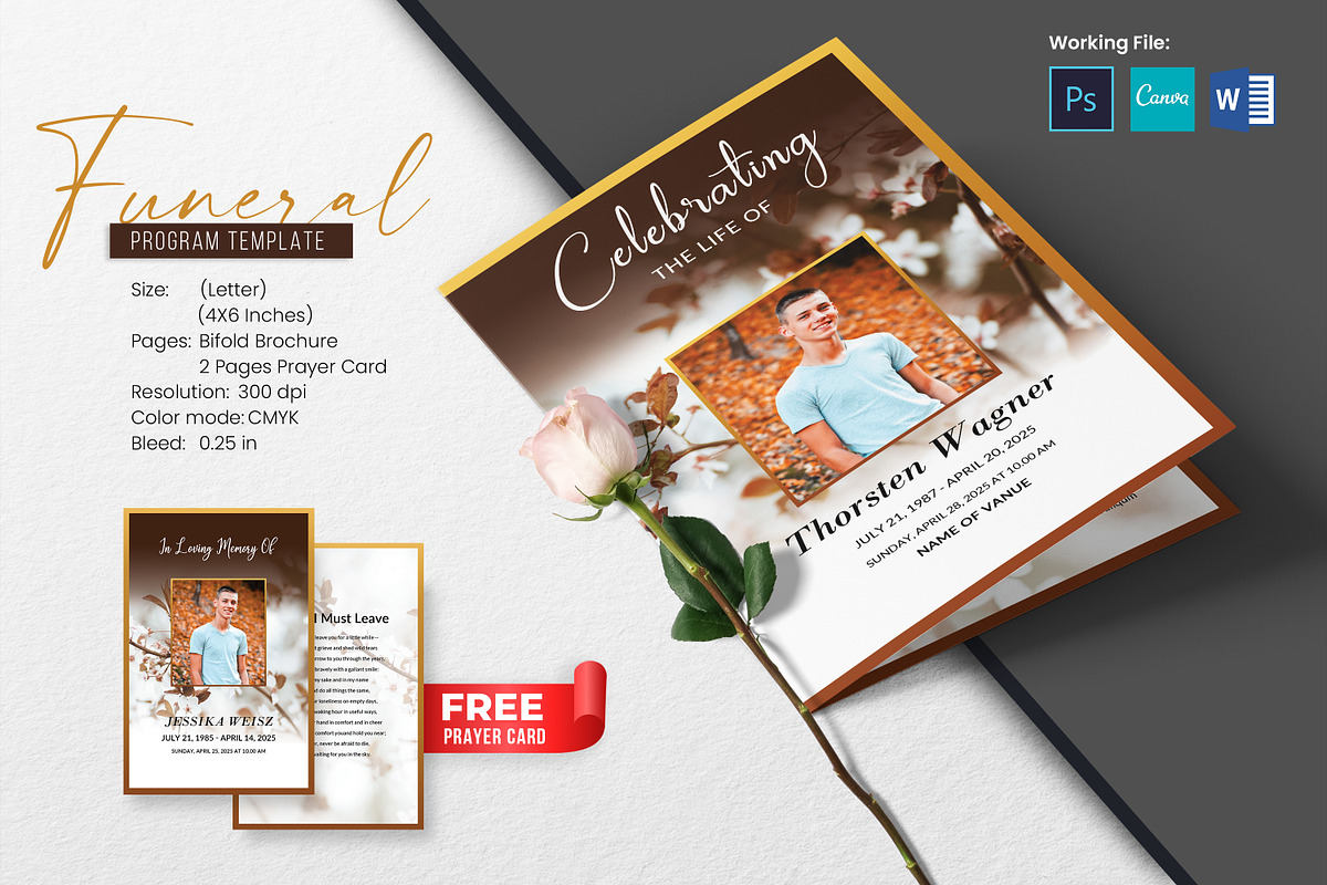 Funeral Program And Prayer Card, a Brochure Template by crazyOWL (Photo 1 of 8)