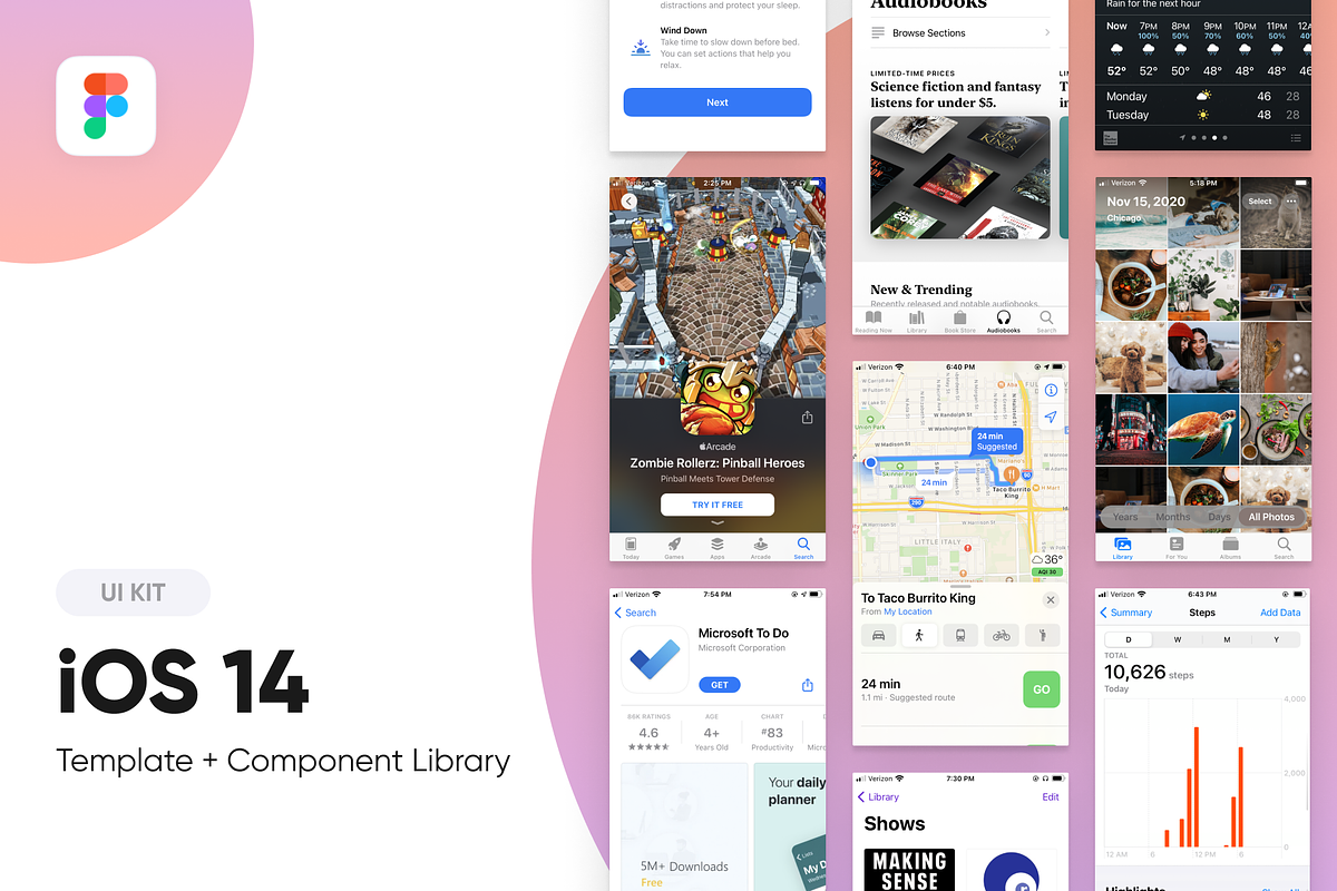 Figma iOS 14, an UI Kit Template by Axure Themes