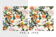 Seamless tropical patterns, a Pattern Graphic by ollalya (Thumbnail 4 of 17)