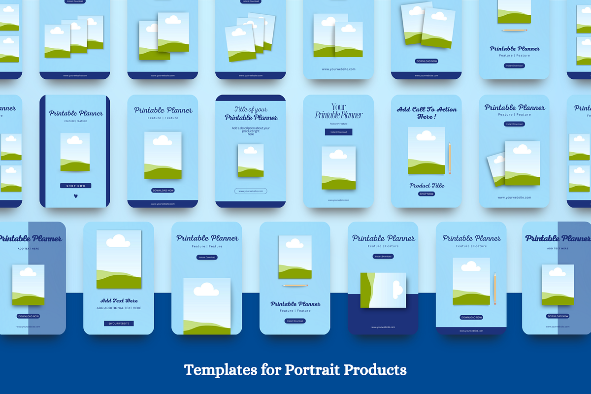 Pinterest Pin Templates Printables, a Social Media Template by The Chaos Project (Photo 5 of 8)