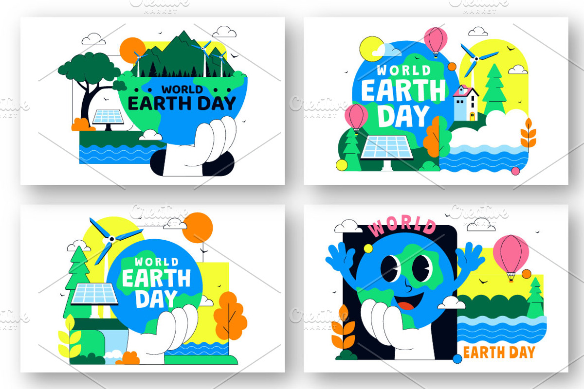 10 World Earth Day Illustration, a Seasonal Illustration by denayunebgt (Photo 2 of 4)