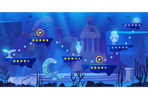 Atlantis game level. Underwater lost, an Object Illustration by Stock-Smart-Start
