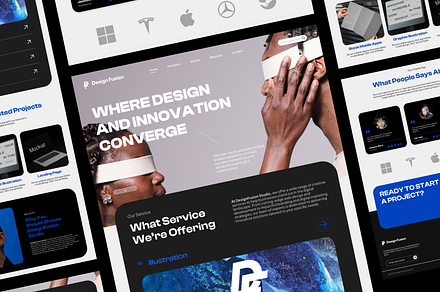 DesignFusion - Landing Page UI Kit, an UI Kit Template by Dirtytemp Studio
