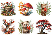 Watercolor Autumn Forest Clipart, a Seasonal Illustration by DreamArtGraphic (Thumbnail 2 of 4)