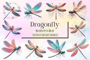 Watercolor Dragonfly Clipart