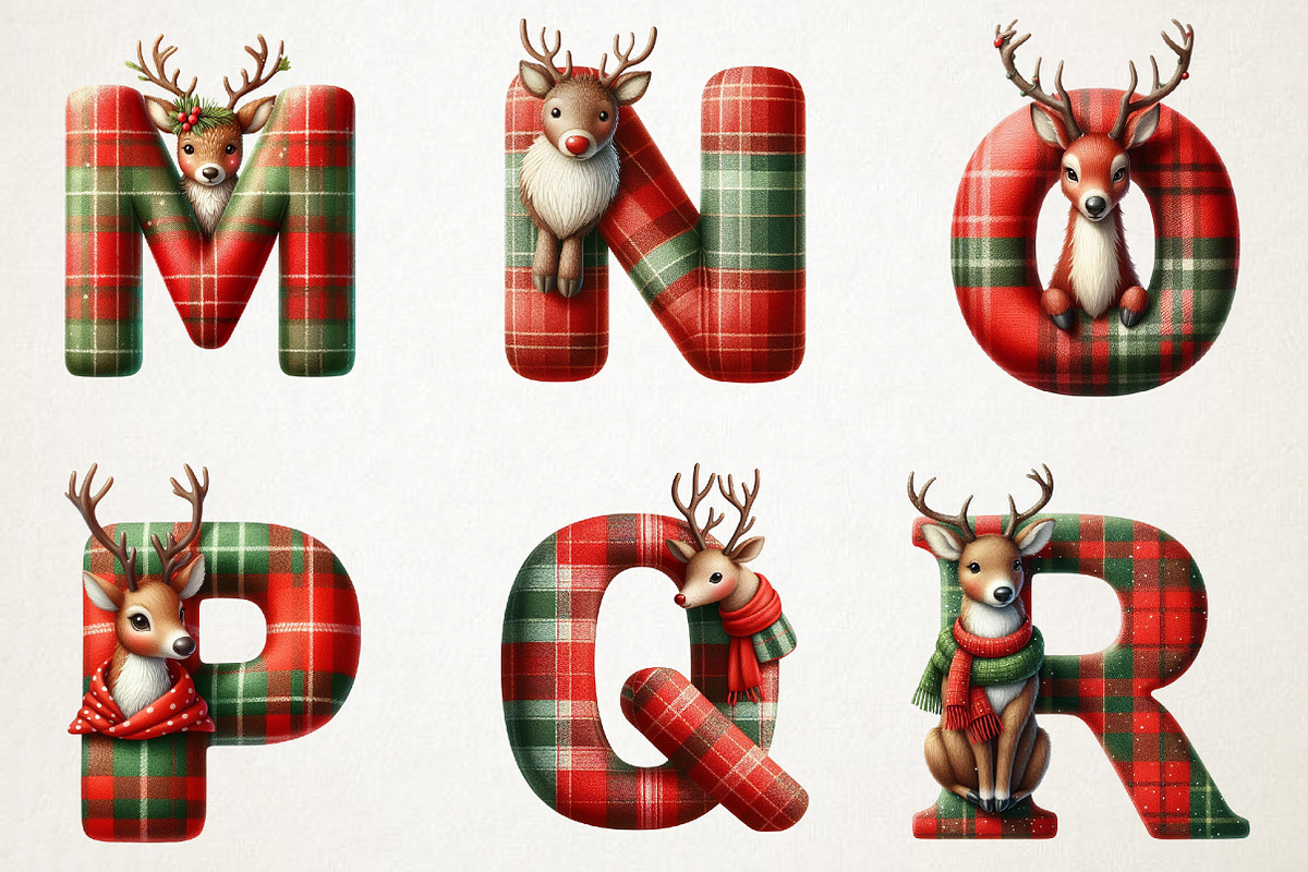Christmas Reindeer Alphabet Png Clip, an Illustration by RobertsArt (Photo 4 of 7)