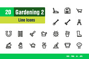 Gardening Icons #2, an Outline Icon by Sooodesign (Thumbnail 1 of 2)