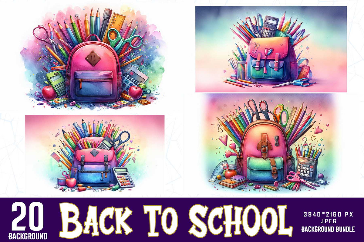 Groovy School Background Bundle, a Graphic by Sofia's Fashion (Photo 1 of 2)