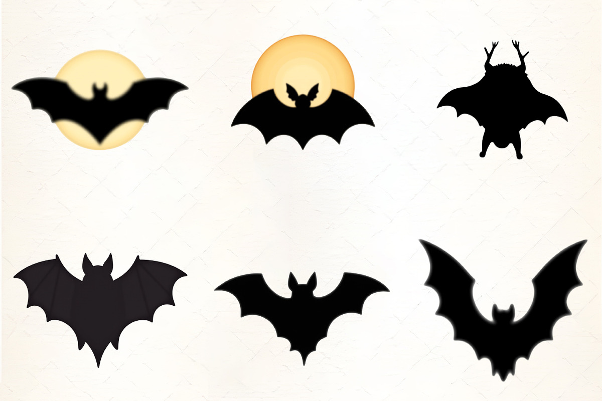 Bats Silhouettes Clipart, an Icon by CrexoraLab (Photo 3 of 5)