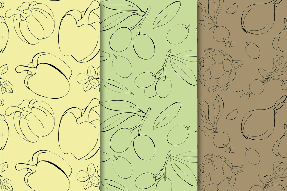 12 Grunge Vegetable Patterns, a Texture Graphic by Daria Volyanskaya (Photo 5 of 5)