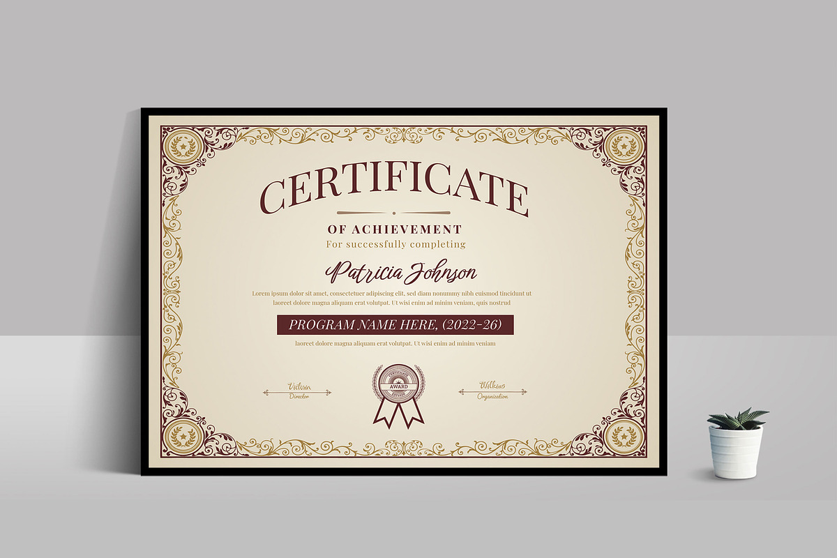 Vintage Employee Award Certificate, a Stationery Template by MightyDesign (Photo 3 of 6)