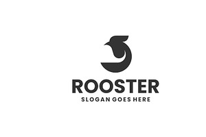 Logo Rooster Pose Vintage Style