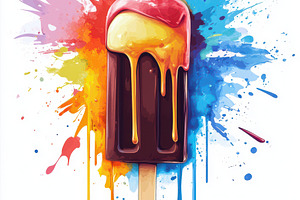 Chocolate ice cream popsicle with dr, a Food & Drink Photo by Pixeness Studio