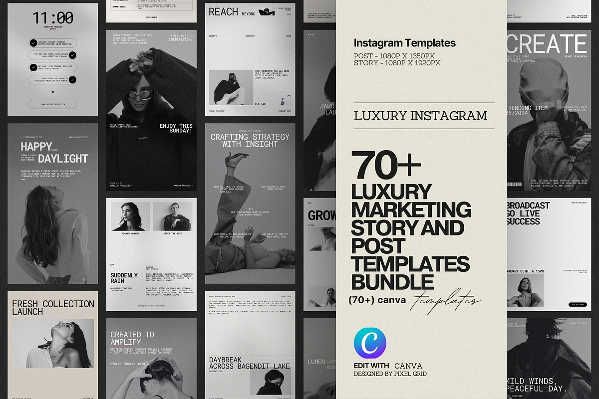 Marketing Post & Story Canva Kit, a Social Media Template by Pixel Grid (Photo 1 of 8)