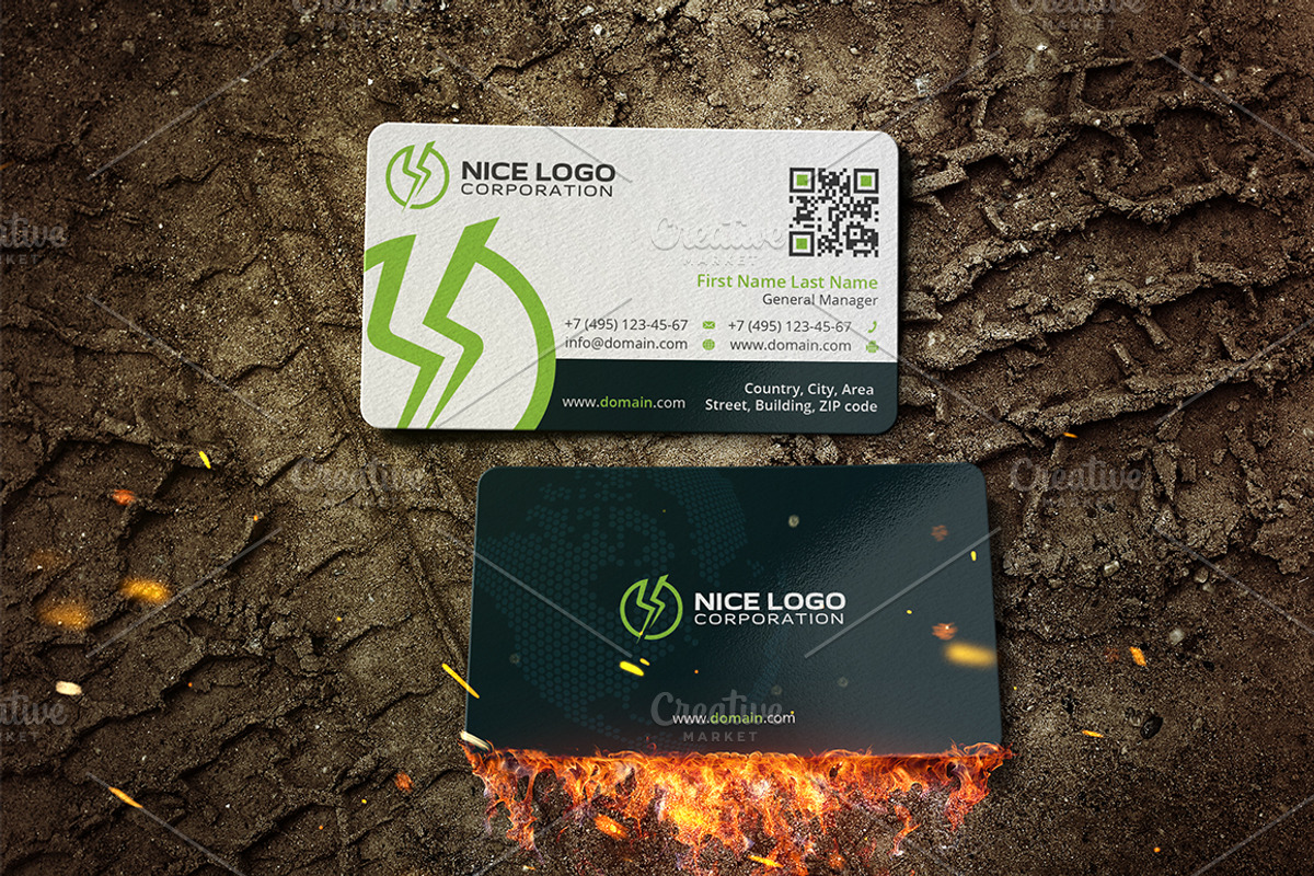 lightning business card, a Business Card Template by Indigo Graphic Shop (Photo 3 of 4)