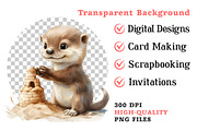 Summer Playful Otter Pups Clipart, an Illustration by Dream Creation (Thumbnail 6 of 6)