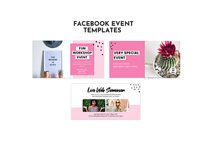 Facebook Template Pink Canva Set