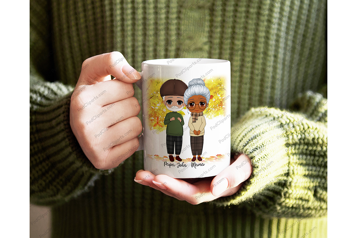 Grandpa & Grandma Autumn Clipart PNG, a Person Illustration by Podcliparts (Photo 7 of 7)