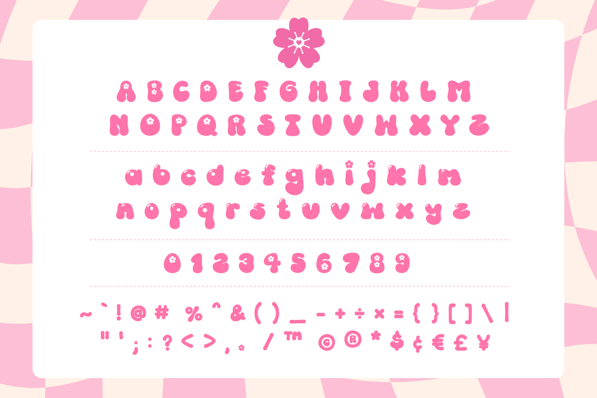 Cherry Blossom Cute Display Font, a Sans Serif Font by Babymimiart (Photo 6 of 6)